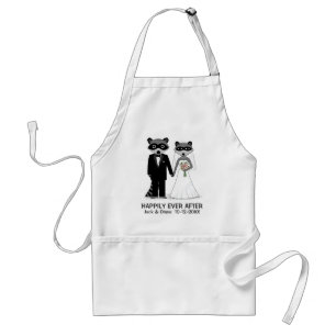 Raccoons Wedding Couple with Custom Text Standard Apron