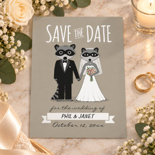 Raccoons Wedding Save the Date Announcement Postcard