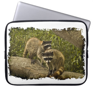 Raccoons White Edge Laptop Sleeve