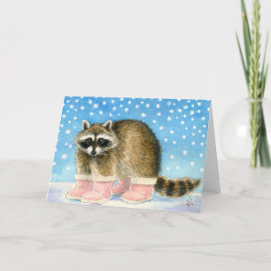 Raccoon'sSnow Day greeting card