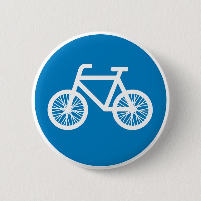 Race a bicycle 2 inch round button (Front)