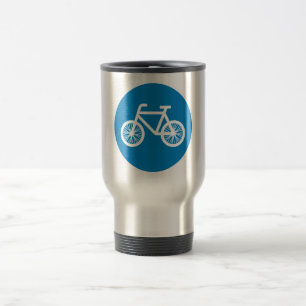 Race a bicycle travel mug