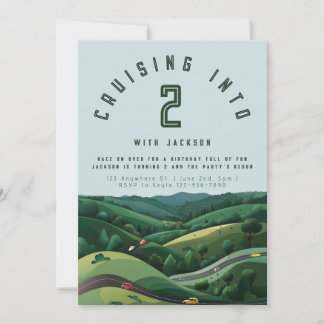 Race Car 2nd Birthday Invitation | Boy’s Two Fast