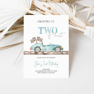 Race Car 2nd Birthday - Two Fast  Invitation