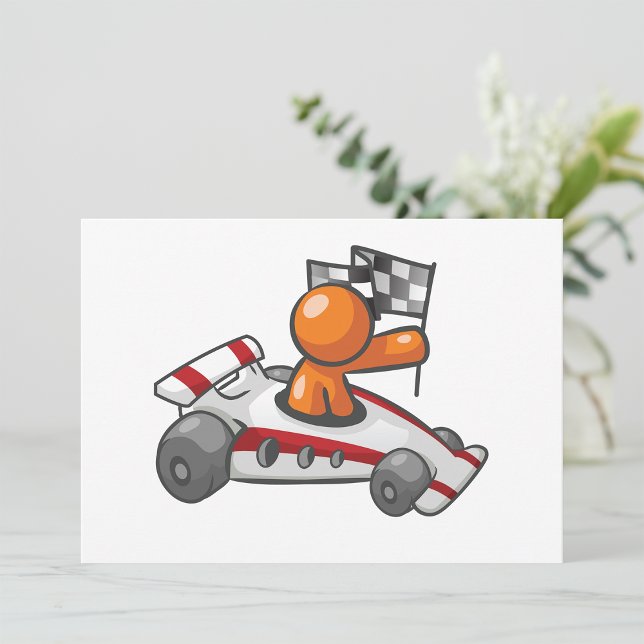 Race Car À damiers Drapeau Invitations (Créateur téléchargé)