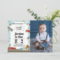 Race Car Anniversaire Fête Invitation Avec Photo