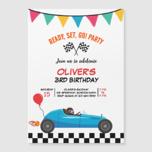 Race Car Anniversaire Invitation Enfant Garçon Car
