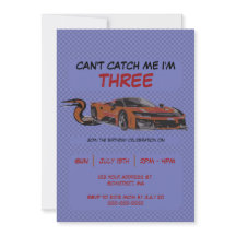 Race Car Any Age Birthday Invitation