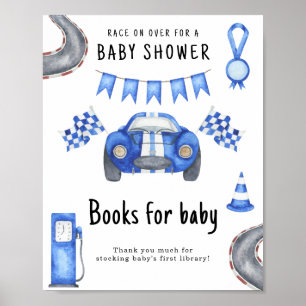 Race car baby shower Books for baby Poster