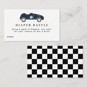 Race Car Baby Shower Diaper Raffle Ticket Enclosure Card