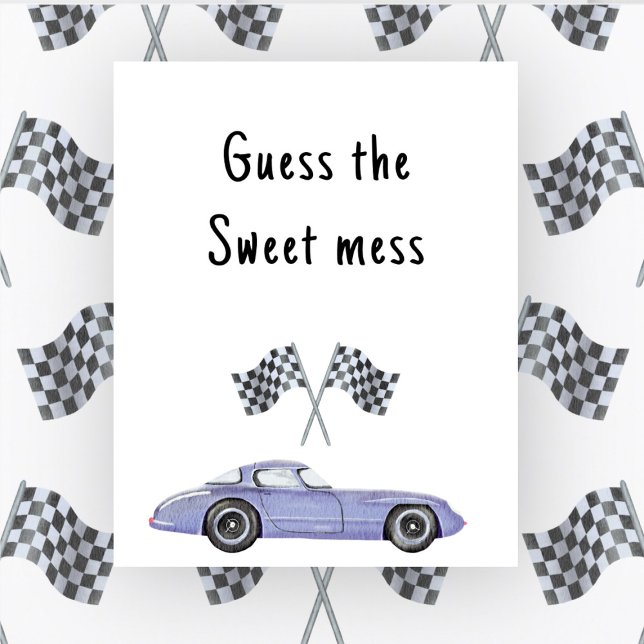 Race car baby shower Guess the sweet mess Poster (Creator Uploaded)