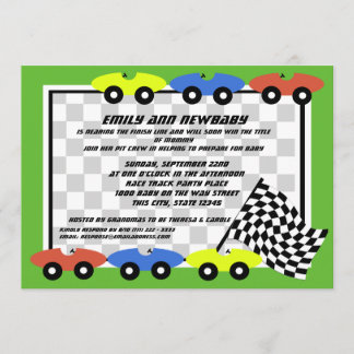 Race Car Baby Shower Invitation