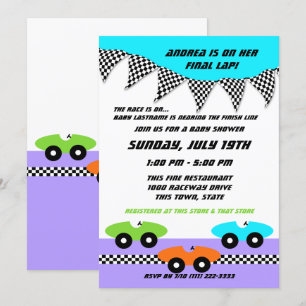 Race Car Baby Shower Invitation