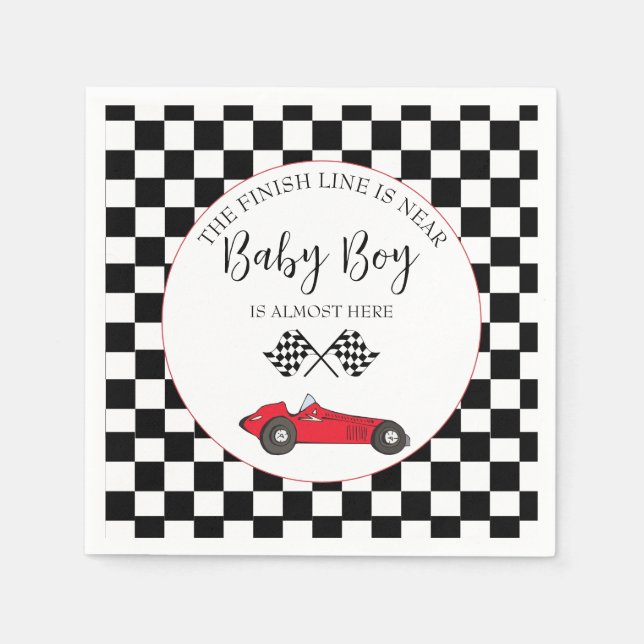 Race Car Baby Shower Napkin (Front)