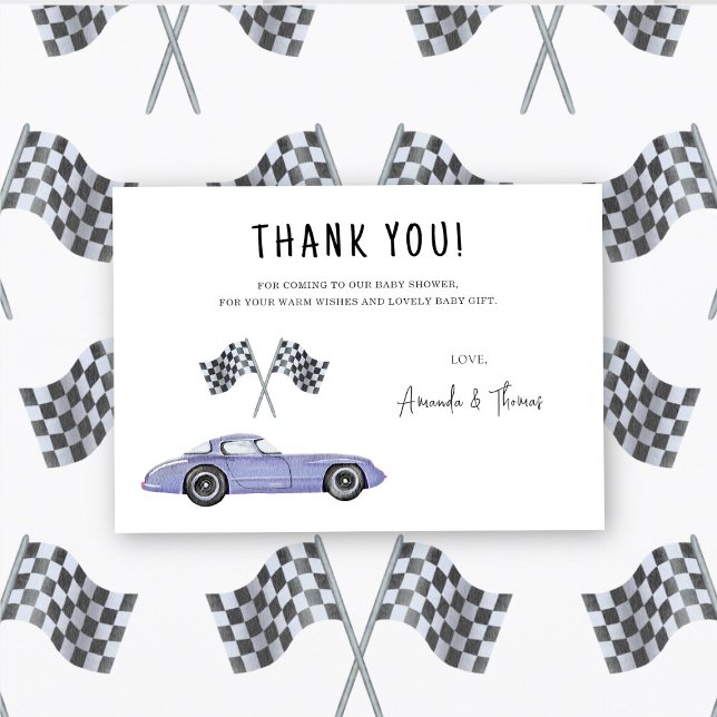 Race car Baby Shower - thank you (Creator Uploaded)