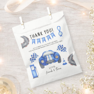 Race car Baby Shower - thank you Favour Bag