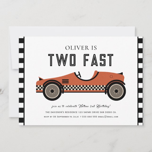Race Car Birthday Invitation (Front)