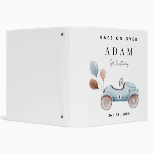 Race Car Birthday Invitation, Fast One Birthday  Binder