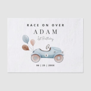 Race Car Birthday Invitation, Fast One Birthday  Tissue Paper