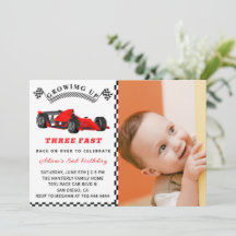 Race Car Birthday Invite – 3rd Birthday Boy