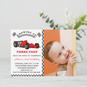 Race Car Birthday Invite – 3rd Birthday Boy