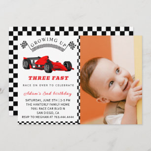 Race Car Birthday Invite – 3rd Birthday Boy