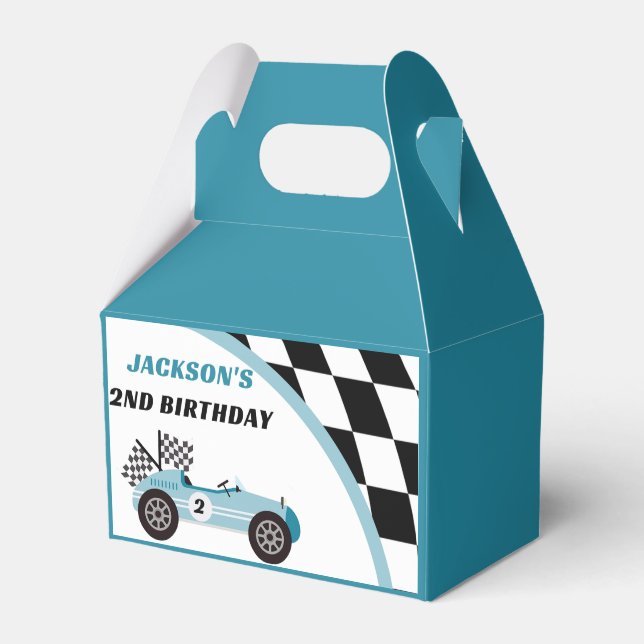 Race Car Birthday Party Favor Box (Front Side)