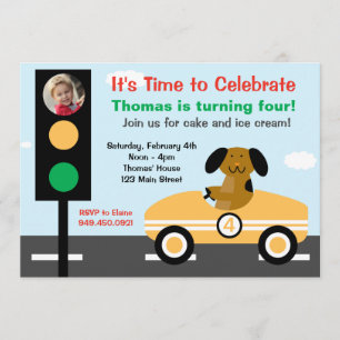 Race Car Birthday Party Invitation