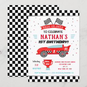 Race Car Birthday Party Invitations