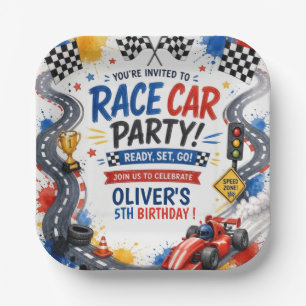 Race Car Birthday Party Personalized Racing Paper Plate