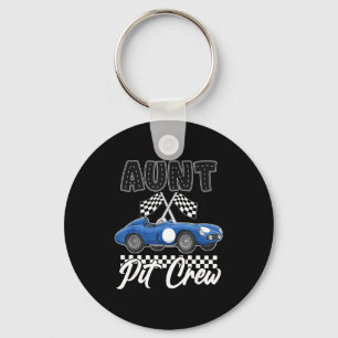 Race car birthday party racing family aunt pit keychain