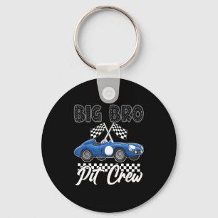 Race car birthday party racing family big bro pit keychain