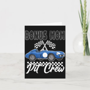 Race car birthday party racing family bonus mom card