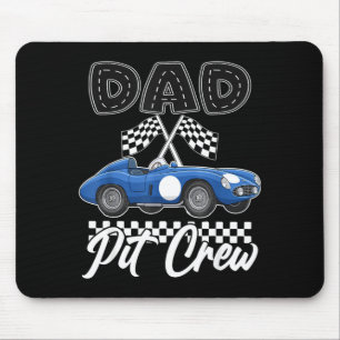 Race car birthday party racing family dad pit crew mouse pad