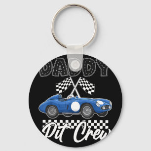 Race car birthday party racing family daddy pit keychain