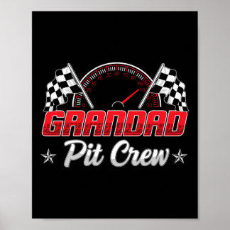Race Car Birthday Party Racing Family Grandad Pit Poster