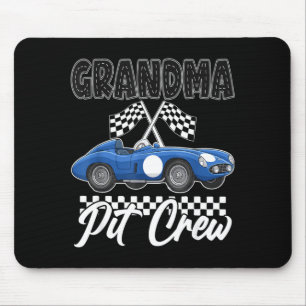 Race car birthday party racing family grandma pit mouse pad