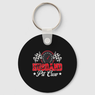 Race Car Birthday Party Racing Family Husband Pit  Keychain