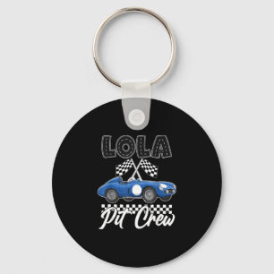 Race car birthday party racing family lola pit keychain