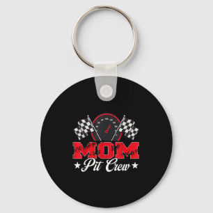 Race Car Birthday Party Racing Family Mom Pit Crew Keychain
