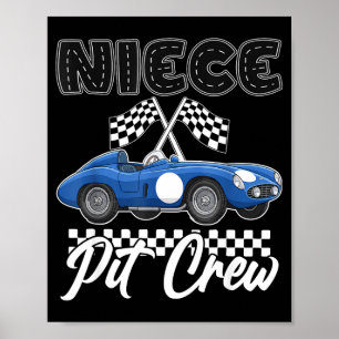Race car birthday party racing family niece pit poster