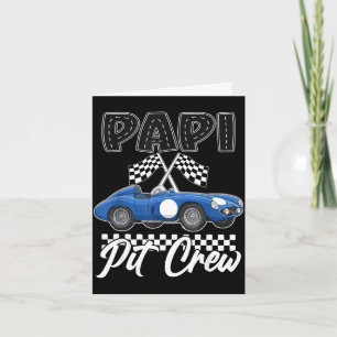 Race car birthday party racing family papi pit card