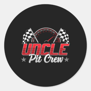Race Car Birthday Party Racing Family Uncle Pit Cr Classic Round Sticker