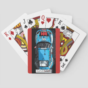 RACE CAR - Blue Playing Cards