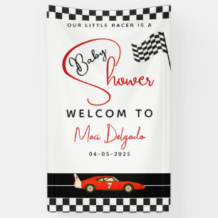 Race Car Boy Baby Shower Banner Little Racer