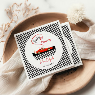 Race Car Boy Baby Shower   Little Racer Party Napkin