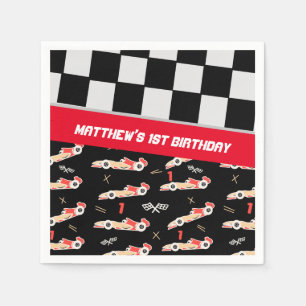 Race Car Boys First Birthday Napkin