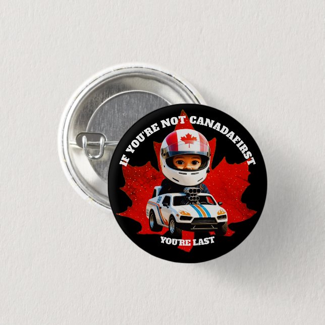 RACE CAR CANADAFIRST 1 INCH ROUND BUTTON (Front & Back)