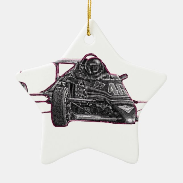 Race Car Ceramic Ornament (Front)