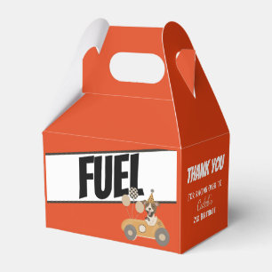 Race Car Dog Boys Birthday Party Fuel Favor Box
